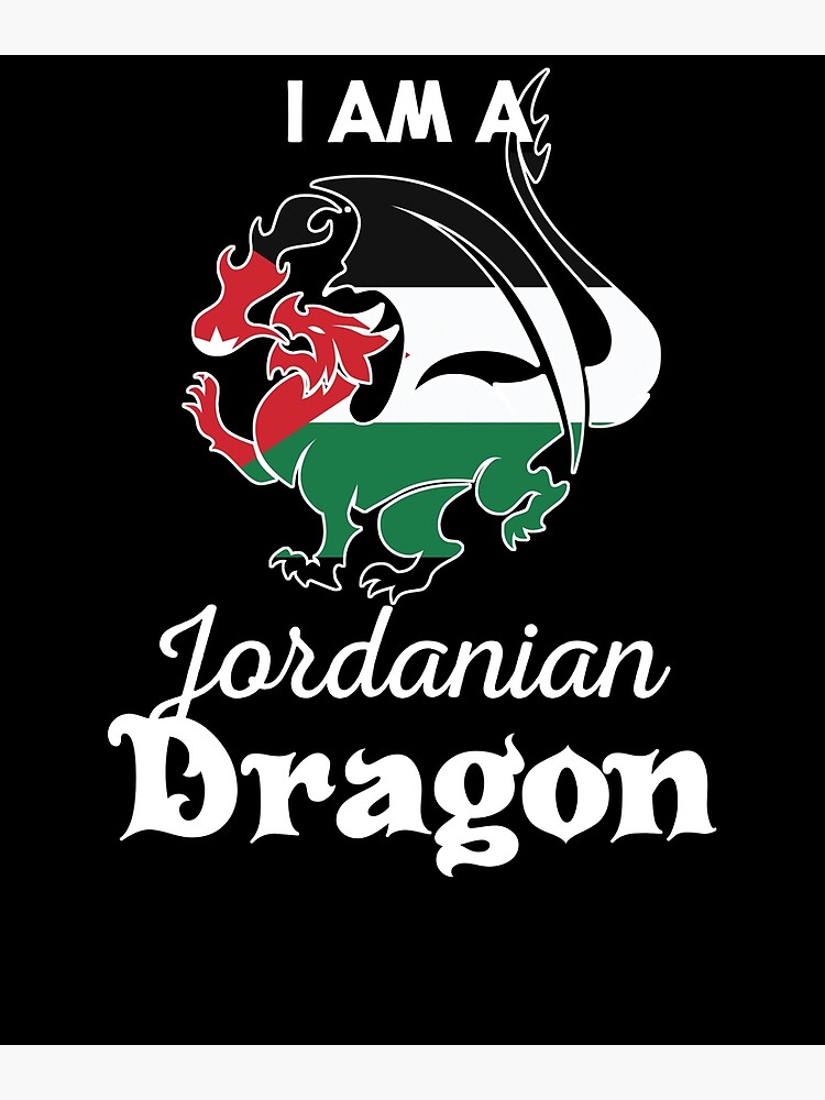 dragon-jordanian-flag-jordan-poster-for-sale-by-countryflags-redbubble