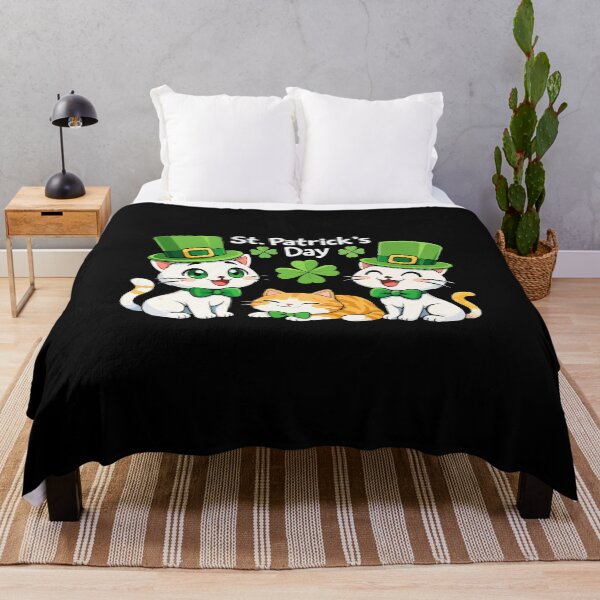 Item preview, Cute St. Patrick’s Day Cats – Lucky Shamrock Kawaii Leprechaun Kitty Cartoon for Cat Lovers designed and sold by BrainBubbleArt.