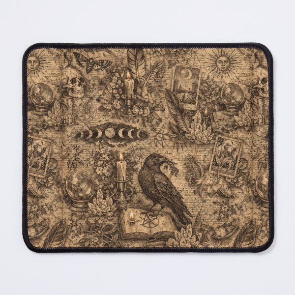 Item preview, Vintage Occult Raven Collage Pattern, witchy vibes designed and sold by patterncrow.
