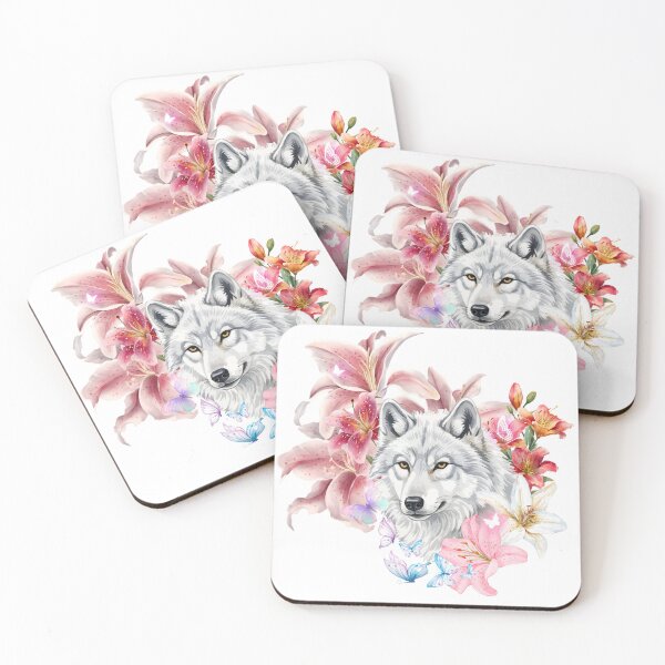 Item preview, Wolf and Lilies-2 designed and sold by Nerdywolf17.
