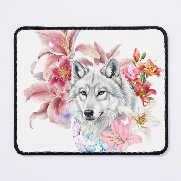 Item preview, Wolf and Lilies-2 designed and sold by Nerdywolf17.