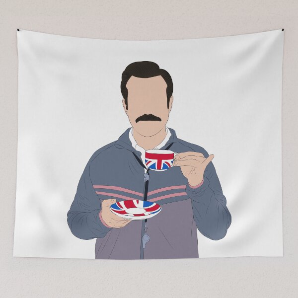 Artikelvorschau, Illustration von Ted Lasso beim Teetrinken | Fan-Art von Ted Lasso entworfen und verkauft von Still Silhouette.