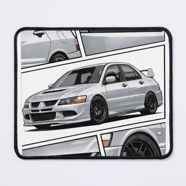 Item preview, Mitsubishi Evolution 8 Apex Silver Poster with Enkei RPF1 designed and sold by TheMitsuGuy.