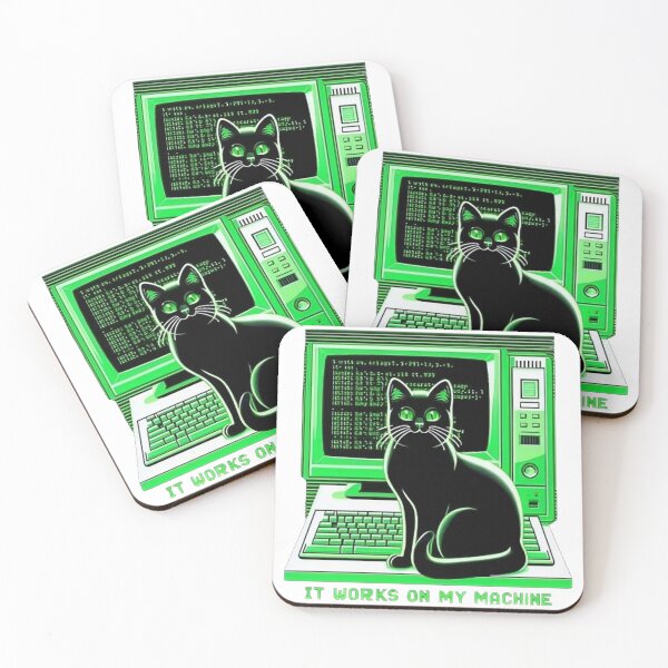 Item preview, Retro 90s Programmer Cat - It Works On My Machine designed and sold by Tshirt-Deer.