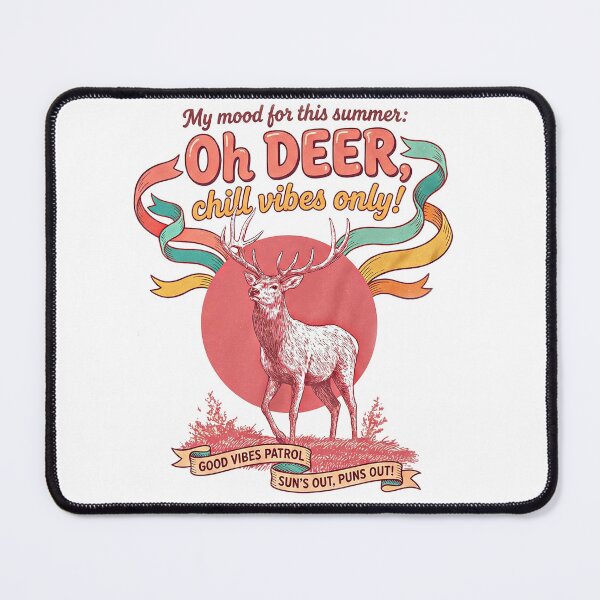 Item preview, Funny caption Oh deer, chill vibes only, my mood for this summer, colorful, ribbon designed and sold by wizard-work.