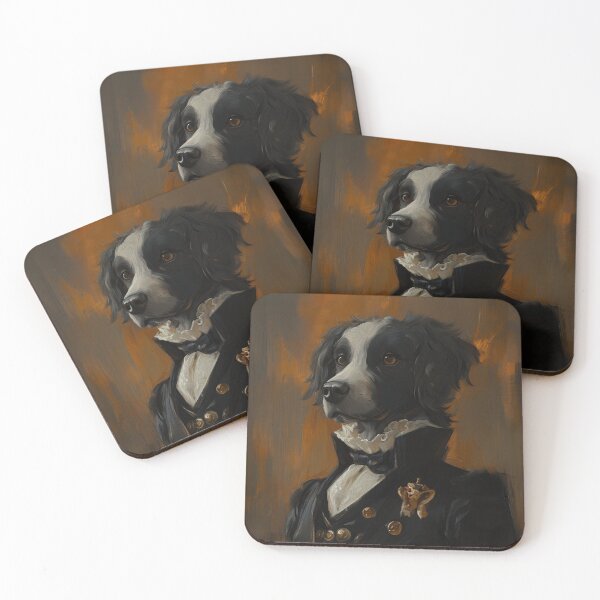 Item preview, Victorian Border Collie Gentleman Portrait – Gothic Dog Art Illustration designed and sold by baggycatsworld.