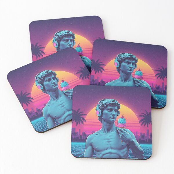 Item preview, Synthwave David Statue: Retro Aesthetic Pop Art designed and sold by hassanaljaziri.
