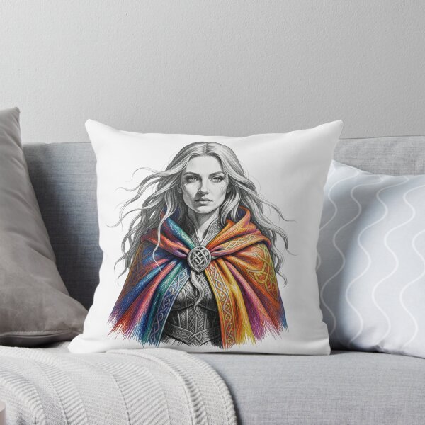 Item preview, A Celtic Woman with Flowing Hair and a Brightly Coloured Cloak designed and sold by Soulstar Designs.