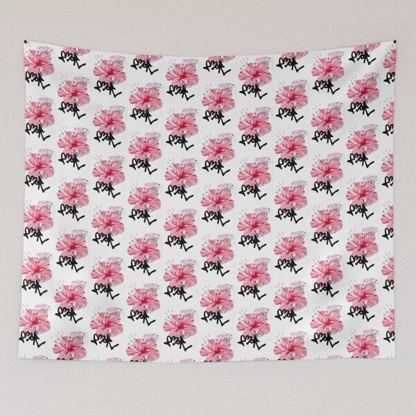 Item preview, Pink Hibiscus Graffiti Aesthetic – Soft Grunge Floral Art  designed and sold by rooofer.