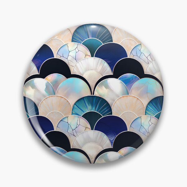 Item preview, Iridescent Mother of Pearl Scallop Pattern – Modern Art Deco Geometric Design designed and sold by Windy-market.