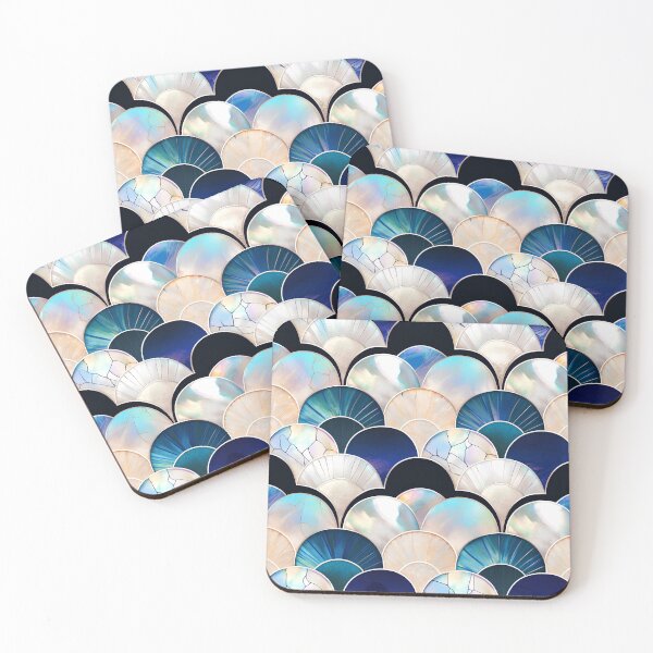 Item preview, Iridescent Mother of Pearl Scallop Pattern – Modern Art Deco Geometric Design designed and sold by Windy-market.