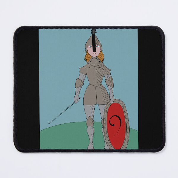 Item preview, Knight with cello helmet and bow holding a bass clef shield designed and sold by Sheridanlongdog.