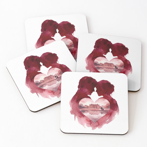 Item preview, Romantic Pride and Prejudice Heart Silhouette Pemberley Art designed and sold by Fenay Designs.