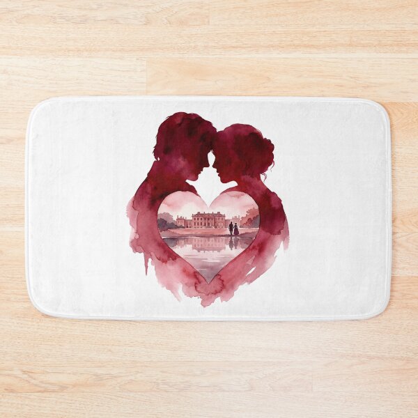 Item preview, Romantic Pride and Prejudice Heart Silhouette Pemberley Art designed and sold by Fenay Designs.