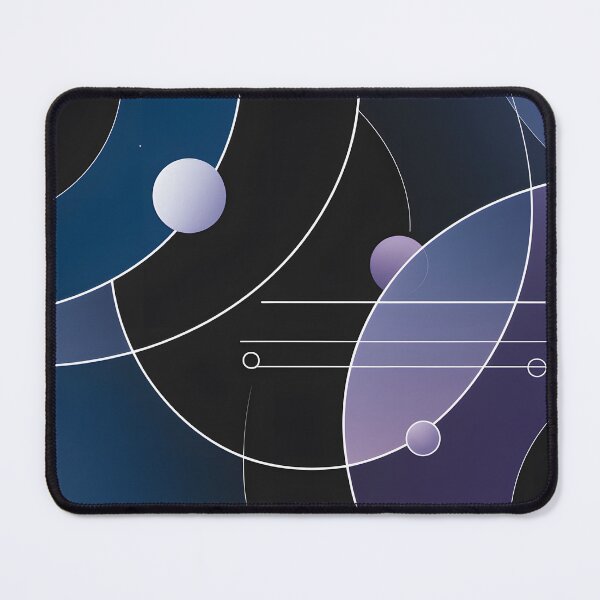 Item preview, Minimalist Cosmic Orbits Abstract Space Line Art Blue Purple designed and sold by ViviNyks.