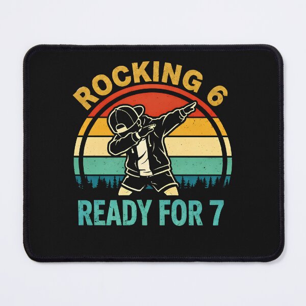 Item preview, Rocking 6 Ready For 7 7th Birthday Boy Dabbing Retro Sunset Vintage Gift For Boy Kids Girl designed and sold by ArmyAbodo.