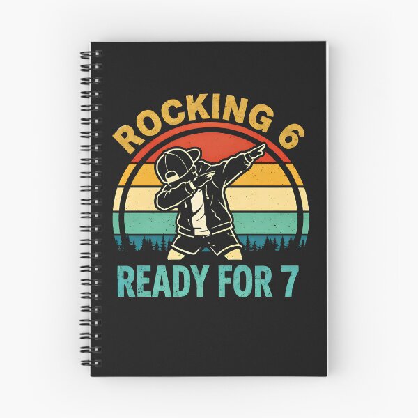 Item preview, Rocking 6 Ready For 7 7th Birthday Boy Dabbing Retro Sunset Vintage Gift For Boy Kids Girl designed and sold by ArmyAbodo.