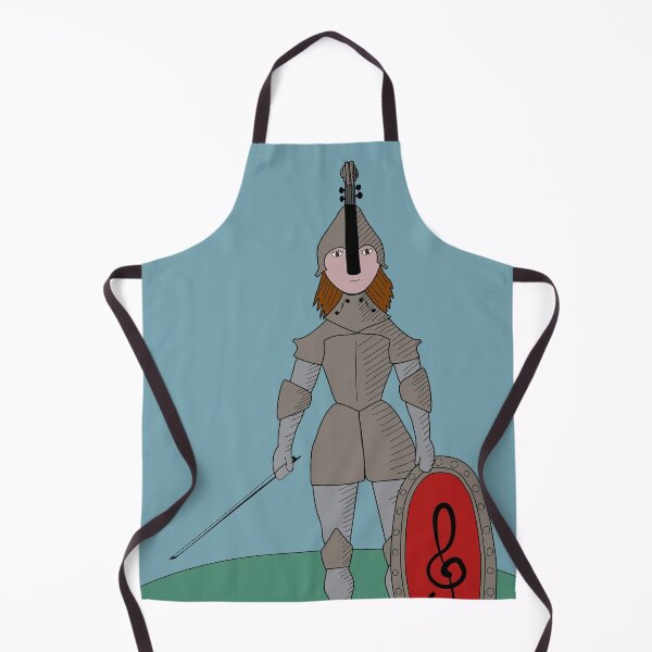 Item preview, A knight with violin scroll helmet and treble clef shield designed and sold by Sheridanlongdog.