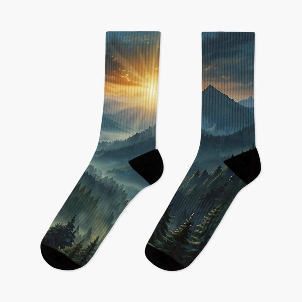 Item preview, Misty Mountain Sunrise – Nature Landscape  designed and sold by Glitchart66.