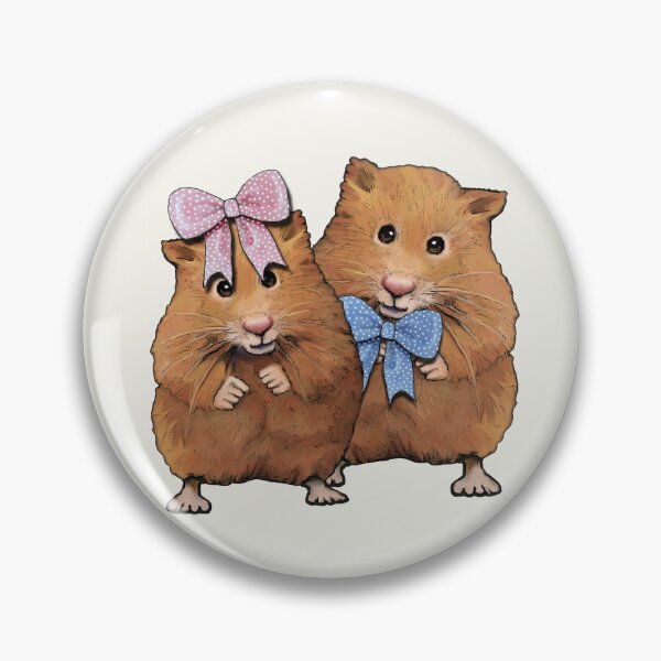 Item preview, Cute Hamster Couple with Polka Dotted Bows designed and sold by JoyfulWhimsy.