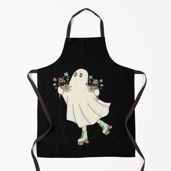 Item preview, Cute Roller Skating Ghost Floral Bouquet Pastel Aesthetic Kawaii Sheet Ghost designed and sold by DrawHandArt.