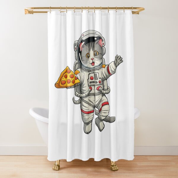 Item preview, Funny Astronaut Cat Eating Pizza in Space – Cute Galaxy Kitten Cartoon Design for Cat Lovers designed and sold by FernandsOficial.