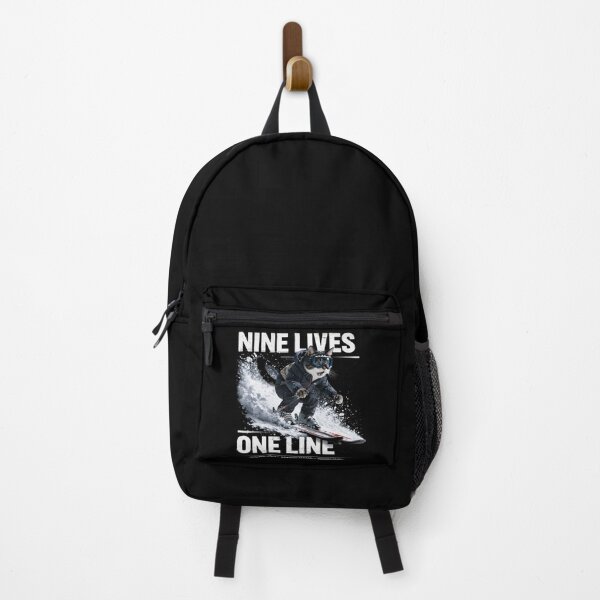 Item preview, Nine Lives, One Line - Snow Cat Ski Graphic designed and sold by GIFT4S.