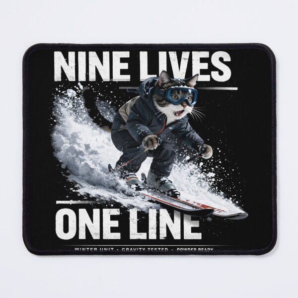 Item preview, Nine Lives, One Line - Snow Cat Ski Graphic designed and sold by GIFT4S.