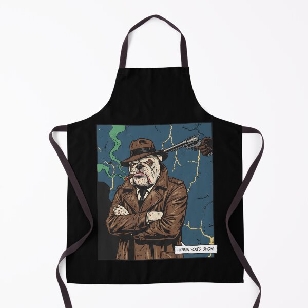 Item preview, Bulldog Detective Noir Comic Art Gangster Dog Smoking Cigar Illustration designed and sold by DrawHandArt.