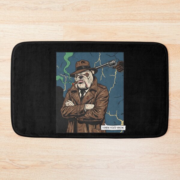 Item preview, Bulldog Detective Noir Comic Art Gangster Dog Smoking Cigar Illustration designed and sold by DrawHandArt.
