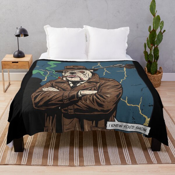 Item preview, Bulldog Detective Noir Comic Art Gangster Dog Smoking Cigar Illustration designed and sold by DrawHandArt.