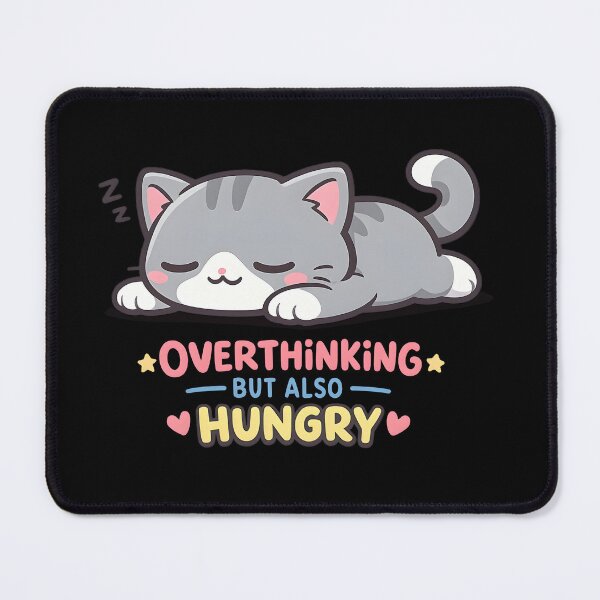 Item preview, Kawaii Cat Overthinking Hunger designed and sold by Clauxel.
