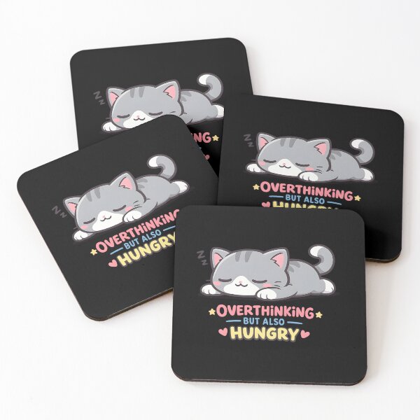 Item preview, Kawaii Cat Overthinking Hunger designed and sold by Clauxel.
