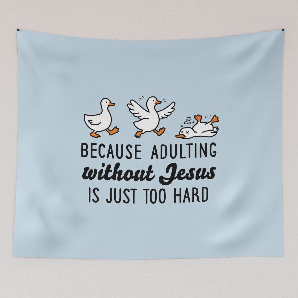 Item preview, Because Adulting Without Jesus is Just Too Hard designed and sold by NQArtist.