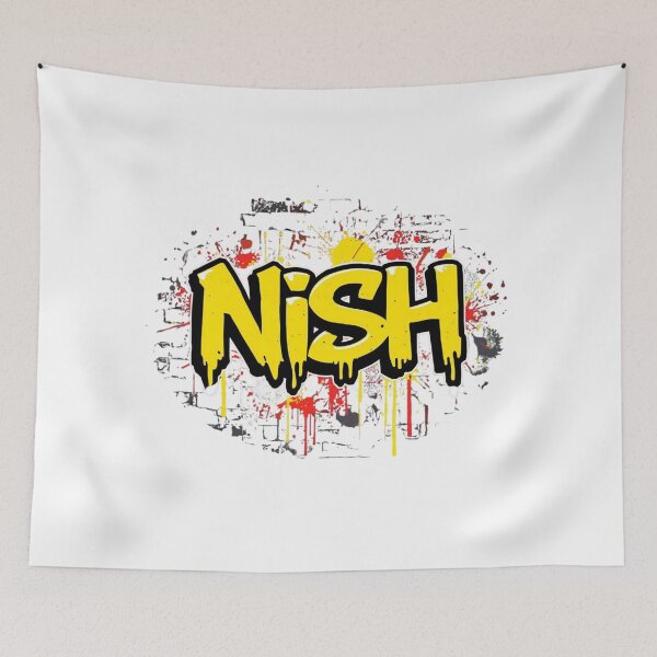 Item preview, NISH Name Design – Bold Neon Typography designed and sold by Mukesh Saxena.