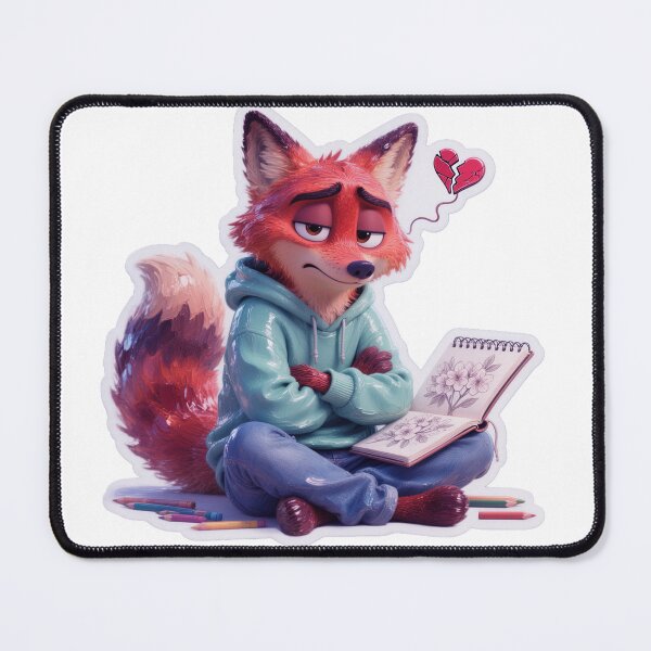 Item preview, Grumpy Fox Artist Says "Love? Not Today" – Prioritizing Art & Me-Time Vinyl Sticker designed and sold by ARTCREATESHOP.