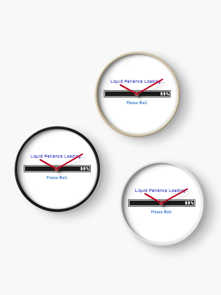 Thumbnail 3 of 4, Clock, Retro DOS Liquid Patience Loading Computer Progress Bar designed and sold by FunFitLife Studio.