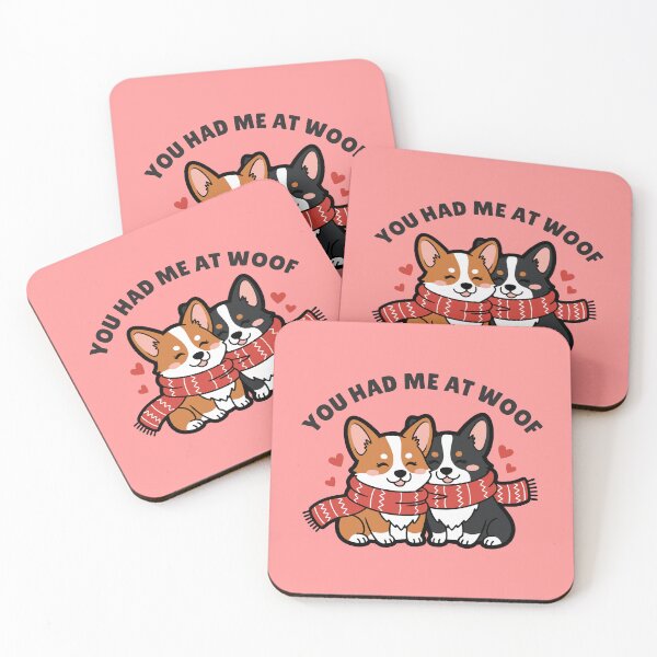 Item preview, You Had Me at Woof – Cute Corgi Couple Valentine Dog designed and sold by Quipzzy.
