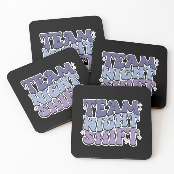 Item preview, Team Night Shift Retro Groovy Typography Aesthetic Work Humor Design designed and sold by DrawHandArt.