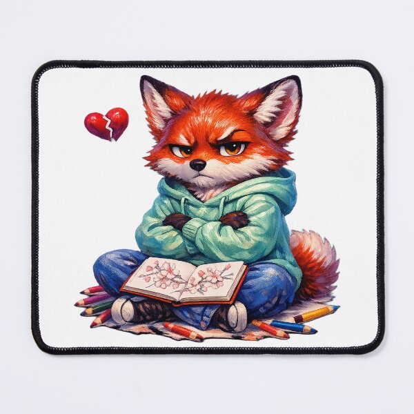Item preview, Fox Illustrator's Quiet Rebellion: Love Can Wait, Art Cannot – Premium Glossy Sticker designed and sold by ARTCREATESHOP.