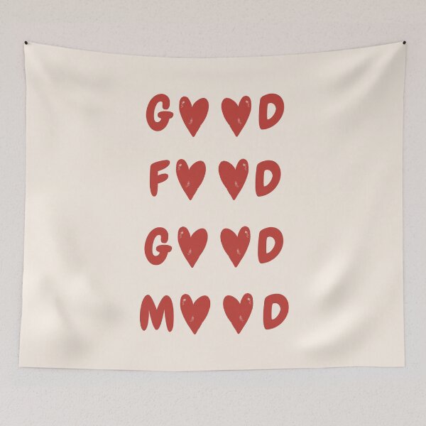 Item preview, Food Lovers Gift, good food good mood design, chef gift idea, Coquette Girly, Valentines Day, Gift for Girlfriend, Hand Painted Style, Red Pink designed and sold by MakitoDesign.