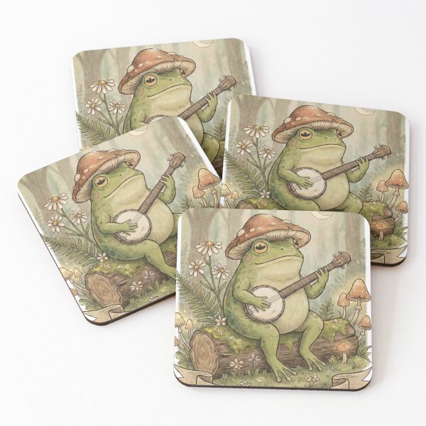 Item preview, Cute Mushroom Hat Frog Playing Music designed and sold by GeekGuysShop.