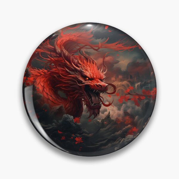 Item preview, Red Japanese Dragon Storm Fantasy Dark Mythic Sky Crimson Gothic Aesthetic designed and sold by CharmedVille.