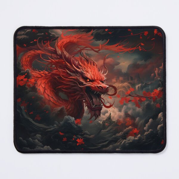 Item preview, Crimson Mythic Dragon Dark Storm Clouds Oriental Gothic Fantasy Power designed and sold by CharmedVille.