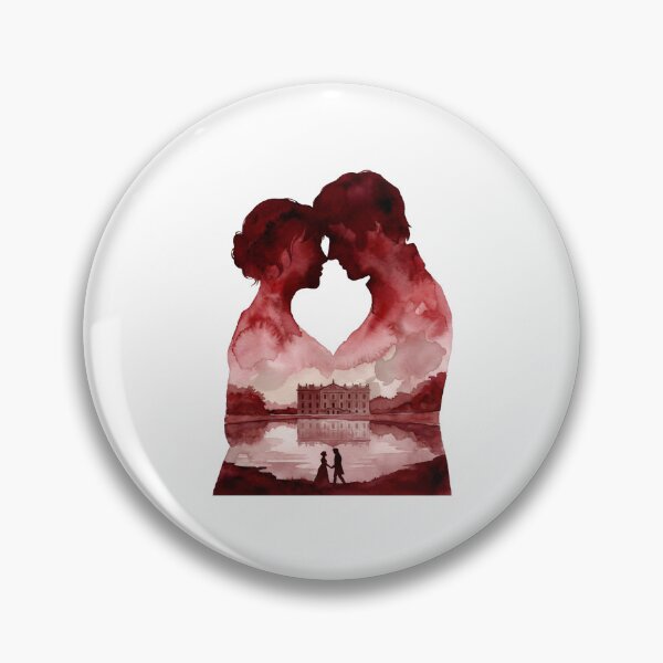 Artikelvorschau, Rote Aquarell-Paar-Silhouette Pemberley Art entworfen und verkauft von Fenay Designs.