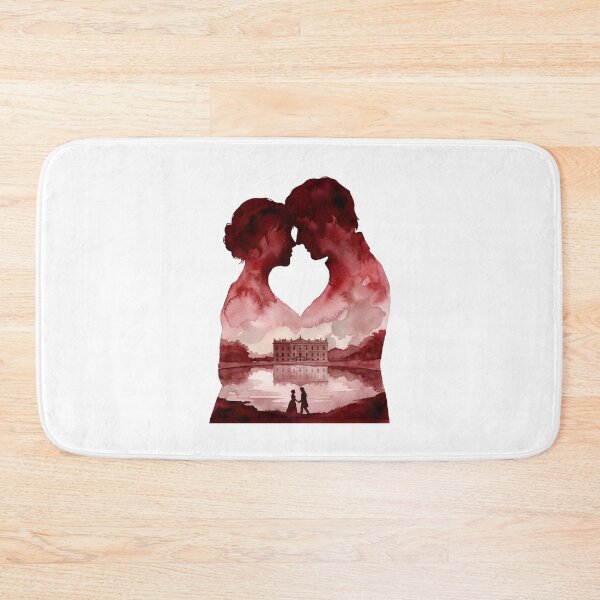 Item preview, Red Watercolor Couple Silhouette Pemberley Art designed and sold by Fenay Designs.