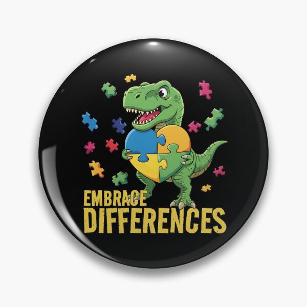 Item preview, mbrace Differences Autism Awareness T-Rex Dinosaur Puzzle Heart Neurodiversity Art designed and sold by DrawHandArt.