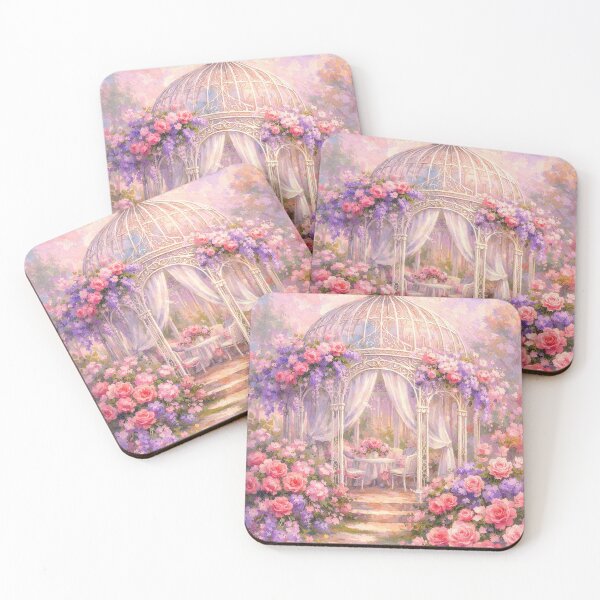 Item preview, Fairytale Rose Garden Gazebo – Dreamy Watercolor Floral Art designed and sold by MKVisions.