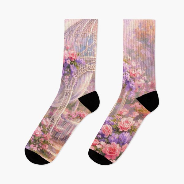 Item preview, Fairytale Rose Garden Gazebo – Dreamy Watercolor Floral Art designed and sold by MKVisions.