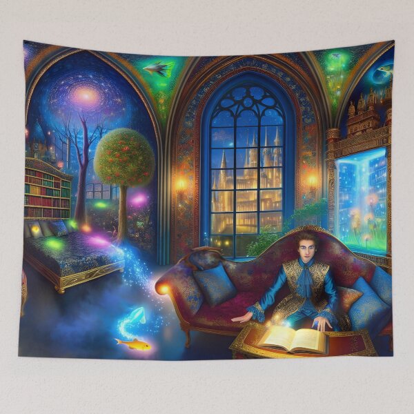 Item preview, The Alchemy of Fantasy: Midnight Hour in the Magic Library designed and sold by KunstGeist.